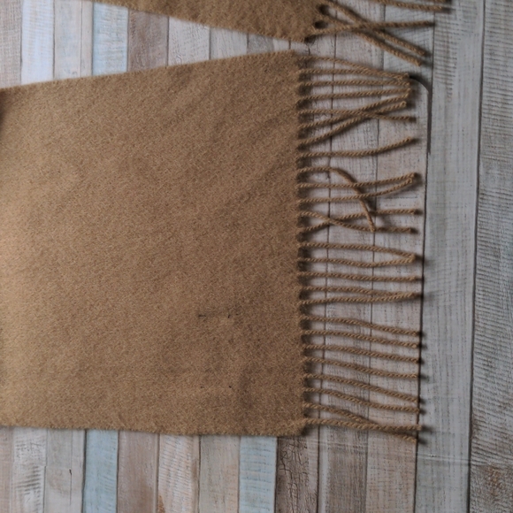 100% lambswool Ballantrae Edinburgh camel scarf tasseled - Picture 10 of 14